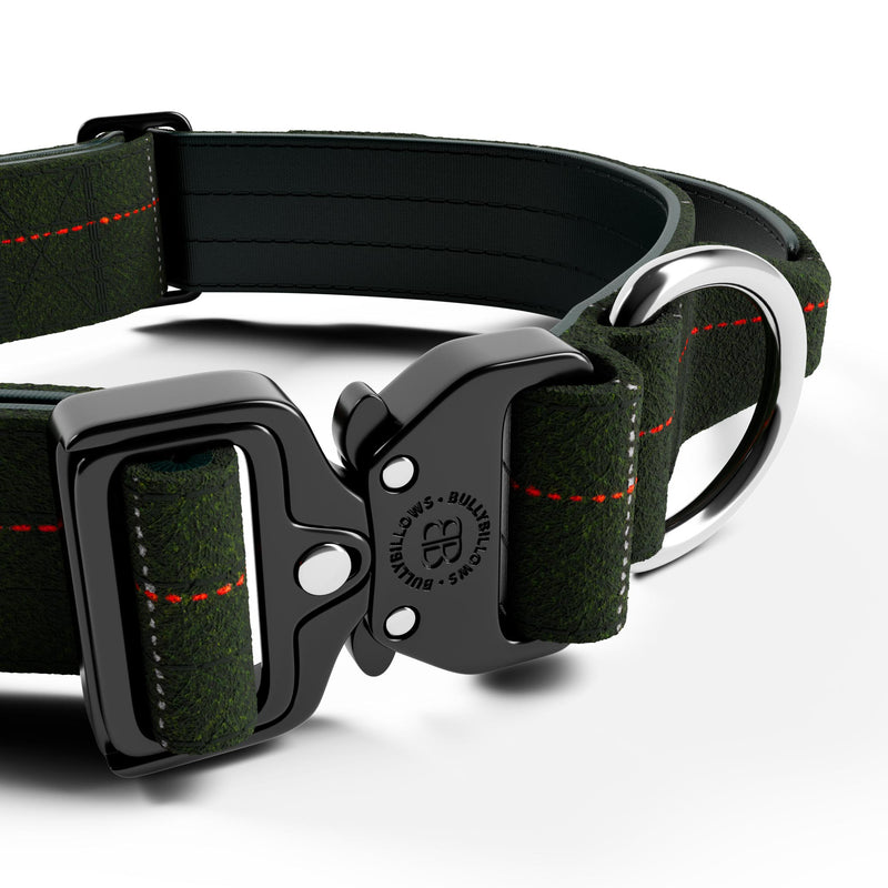 4cm Tweed Combat® Collar | Handle & Secure Clip - Forest Green