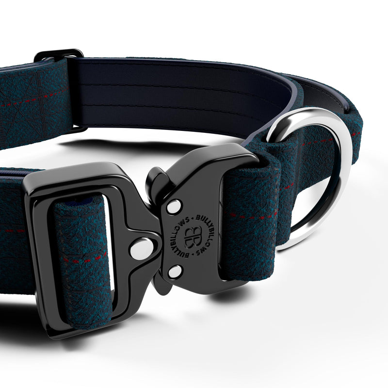 4cm Tweed Combat® Collar | Handle & Secure Clip - Midnight Blue