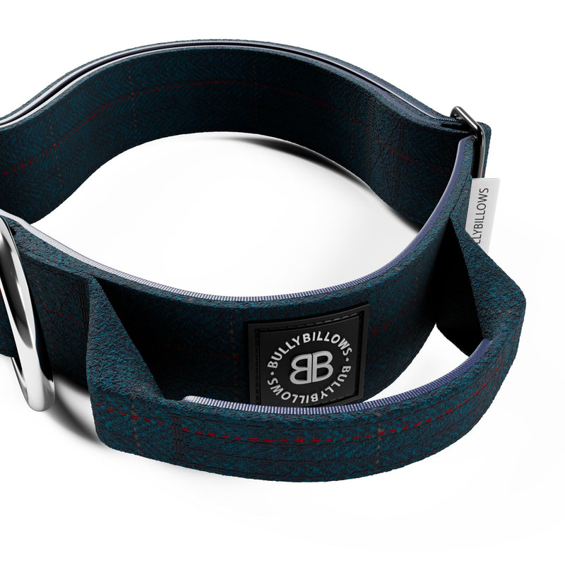 4cm Tweed Combat® Collar | Handle & Secure Clip - Midnight Blue