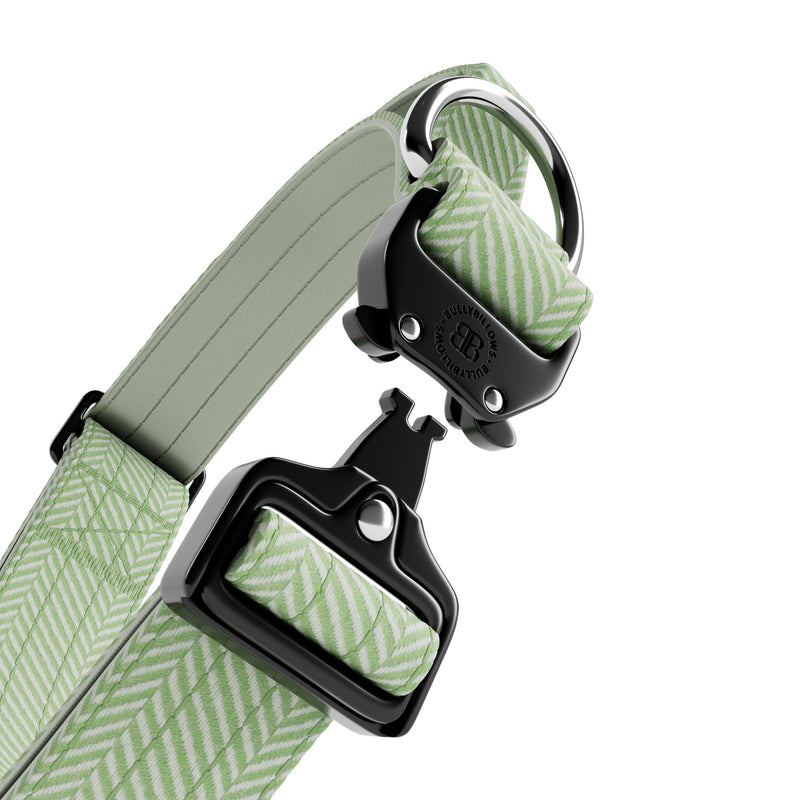 4cm Herringbone Combat® Collar | Handle & Rated Clip - Mint Green