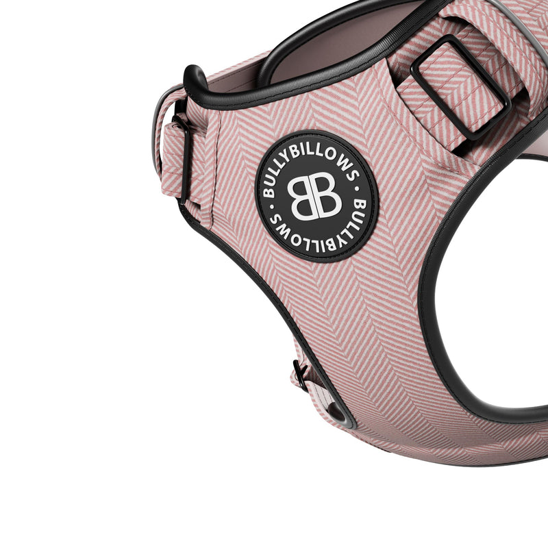 Premium Comfort Herringbone Harness | Non Restrictive - Soft Pink