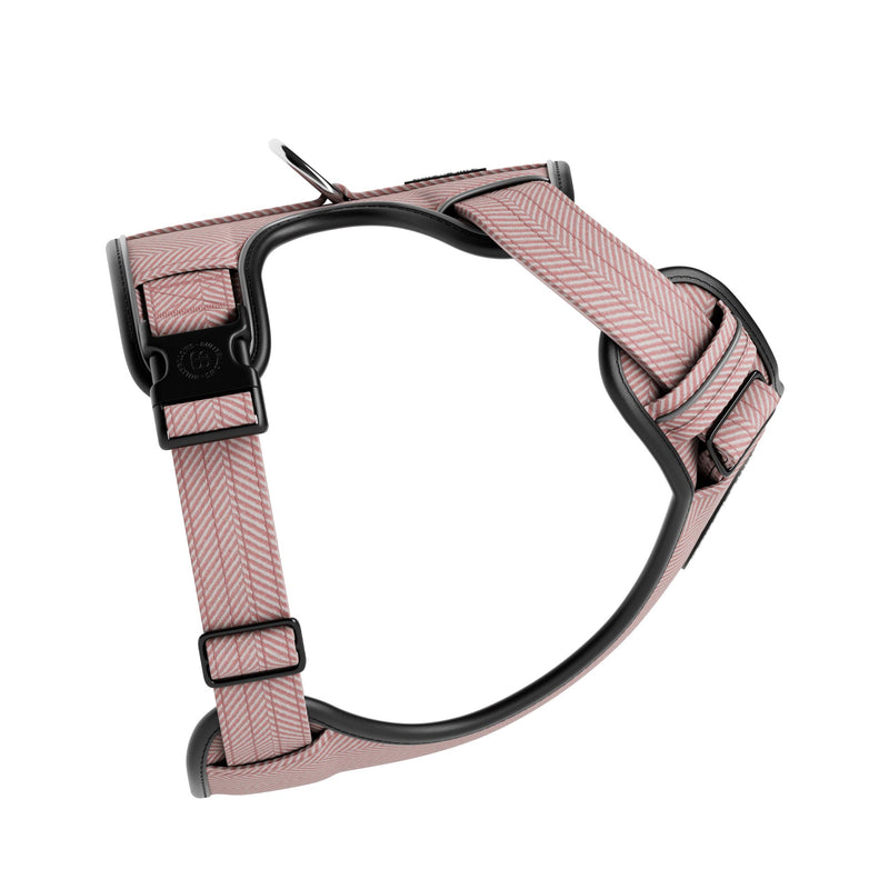 Premium Comfort Herringbone Harness | Non Restrictive - Soft Pink