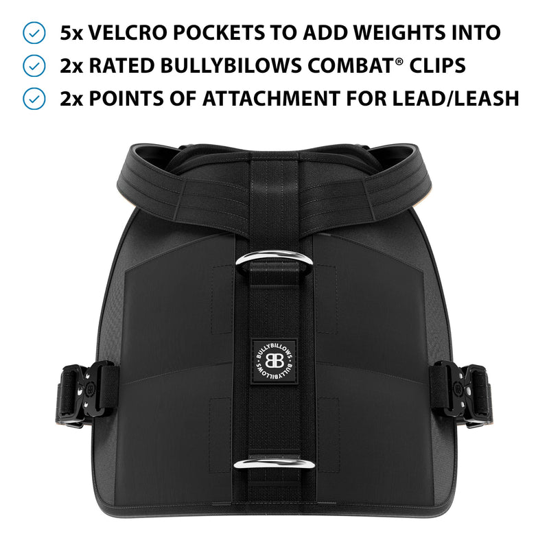 Weight & Fitness Premium Harness | Health Enhancement - x5 Pockets - Black