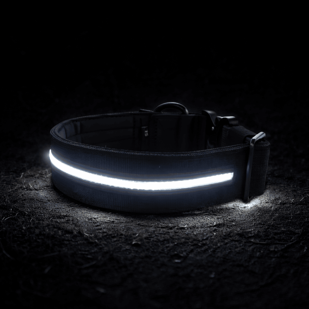 featured image of 2.5cm Light Up LED Combat® Collar | With Handle & Secure Clip - Black