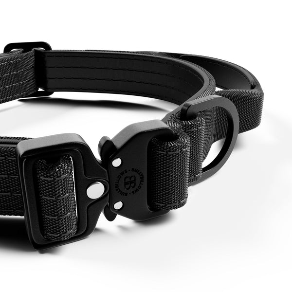 2.5cm Lighter Combat® Collar | Handle & Rated Clip - Black x Black