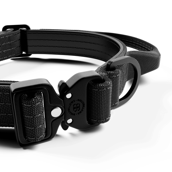 2.5cm Lighter Combat® Collar | Handle & Rated Clip - Black x Black