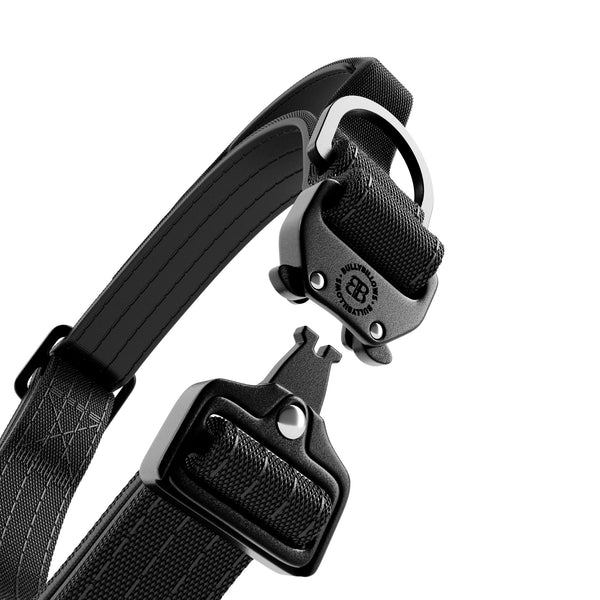 2.5cm Lighter Combat® Collar | Handle & Rated Clip - Black x Black