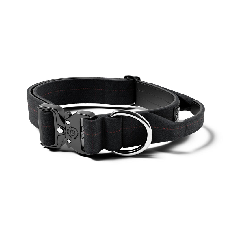 4cm Tweed Combat® Collar | Handle & Secure Clip - Charcoal Black