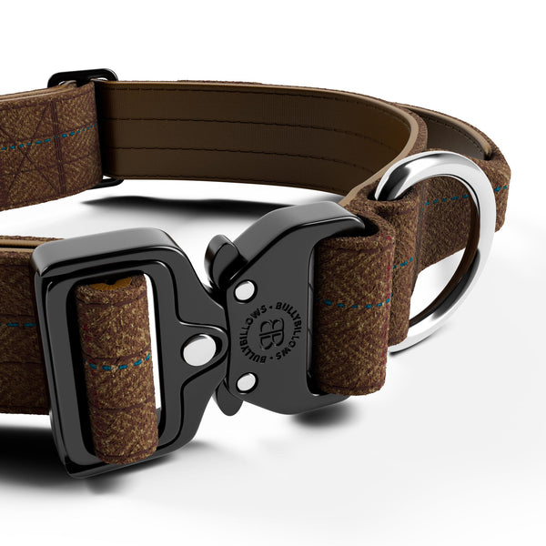 4cm Tweed Combat® Collar | Handle & Secure Clip - Classic Tan