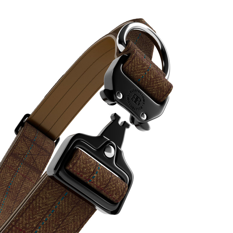 4cm Tweed Combat® Collar | Handle & Secure Clip - Classic Tan