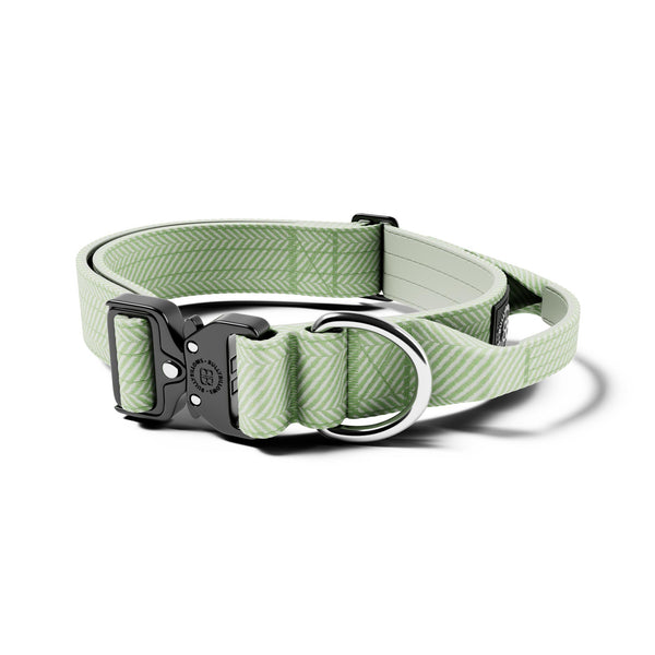 4cm Herringbone Combat® Collar | Handle & Rated Clip - Mint Green