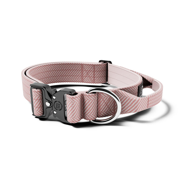 4cm Herringbone Combat® Collar | With Handle & Secure Clip - Soft Pink