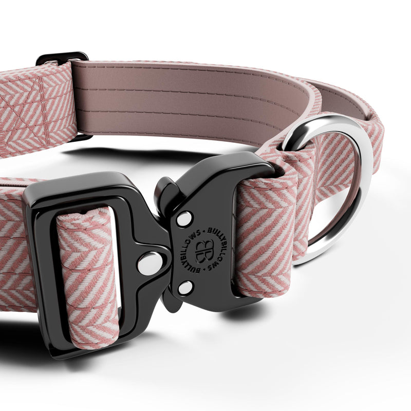 4cm Herringbone Combat® Collar | Handle & Rated Clip - Soft Pink