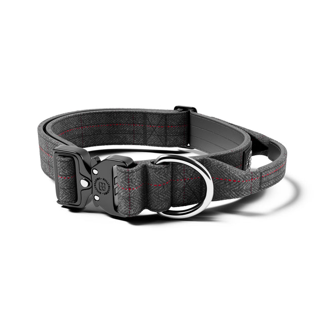 4cm Tweed Combat® Collar | With Handle & Secure Clip - Stone Grey