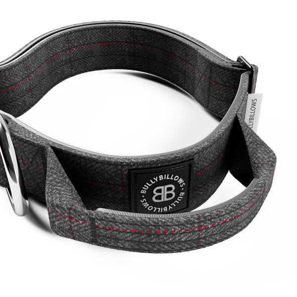 4cm Tweed Combat® Collar | With Handle & Rated Clip - Stone Grey