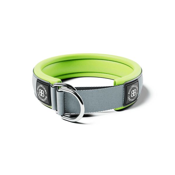 4cm Slip on Collar | Foam Padded - Metal Grey x Neon