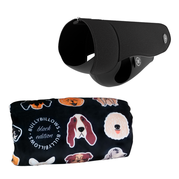 Essential Comfort Bundle – Fleece Black & Black Blanket