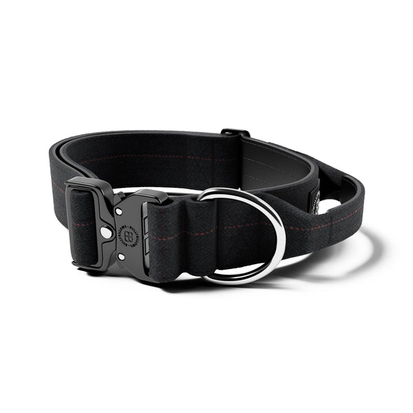 5cm Tweed Combat® Collar | With Handle & Secure Clip - Charcoal Black