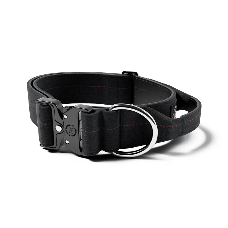 5cm Tweed Combat® Collar | With Handle & Secure Clip - Charcoal Black