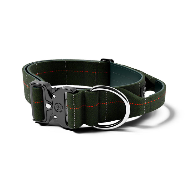 5cm Tweed Combat® Collar | With Handle & Secure Clip - Forest Green