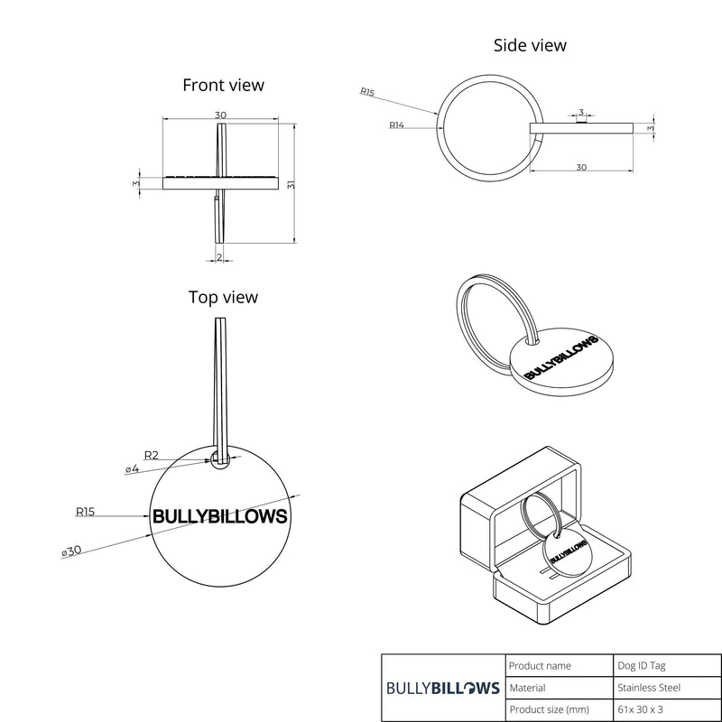 Dog ID Tag - Khaki (With Gift Box)