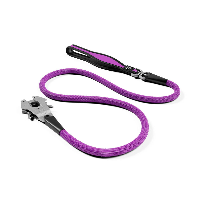 Combat Rope Dog Leash - MATTE PLATINUM - Purple