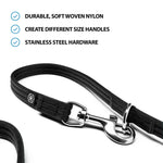 Double Ended Training Leash | All Breeds - Durable & Soft 2m Leash - Black