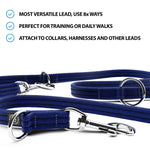 Double Ended Training Leash | All Breeds - Durable & Soft 2m Leash - Blue