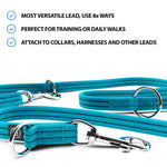 Double Ended Training Leash | All Breeds - Durable & Soft 2m Leash - Light Blue