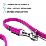Double Ended Training Leash | All Breeds - Durable & Soft 2m Leash - Magenta