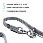 Double Ended Training Leash | All Breeds - Durable & Soft 2m Leash - Metal Grey