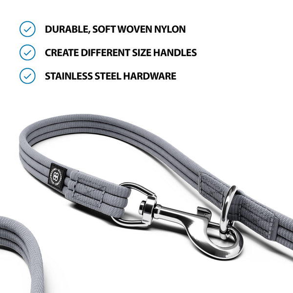 Training Double Ended Dog Lead | 2m Length -  Metal Grey