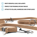 Double Ended Training Leash | All Breeds - Durable & Soft 2m Leash - Military Tan