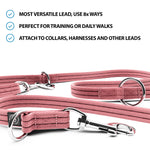 Double Ended Training Leash | All Breeds - Durable & Soft 2m Leash - Pink