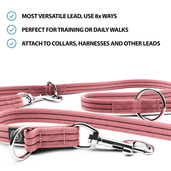 Training Double Ended Dog Lead | 2m Length -  Pink
