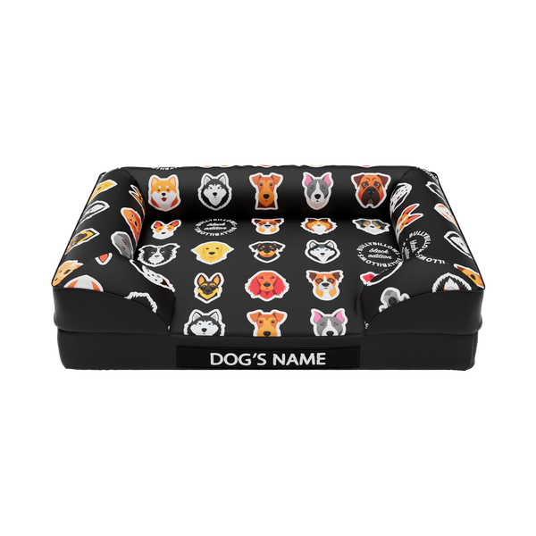 Luxury Dog Bed - Black Edition | Add your dogs name