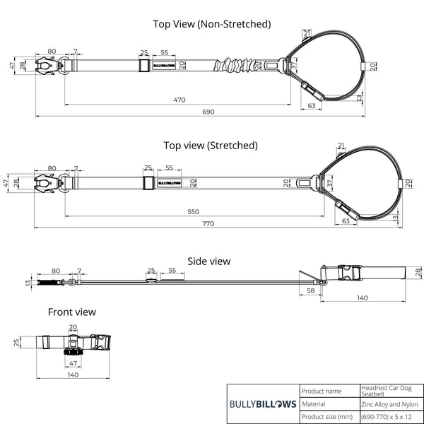 Headrest Car Seatbelt Safety Travel Accessory