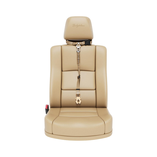 Headrest Car Seatbelt Safety Travel Accessory - Tan