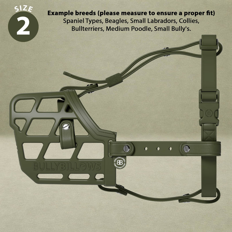 Premium Comfort Muzzle | x2 Additional Head Straps - Khaki