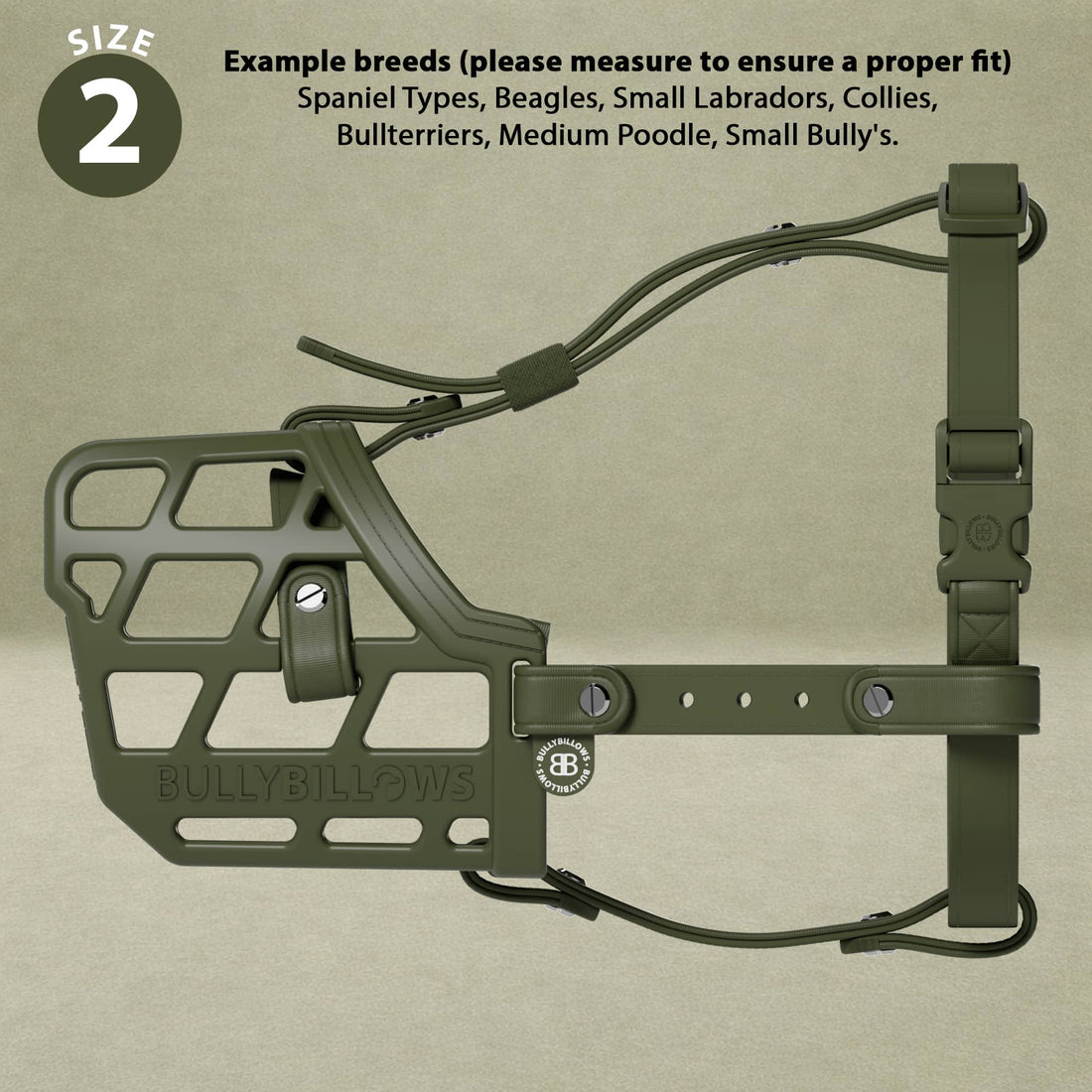featured image of Premium Comfort Muzzle | x2 Additional Head Straps - Khaki