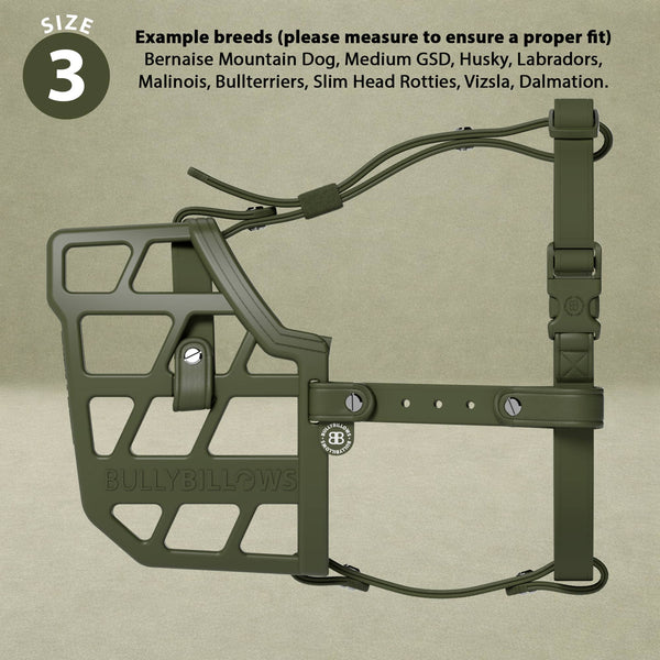 Premium Comfort Muzzle | x2 Additional Head Straps - Khaki
