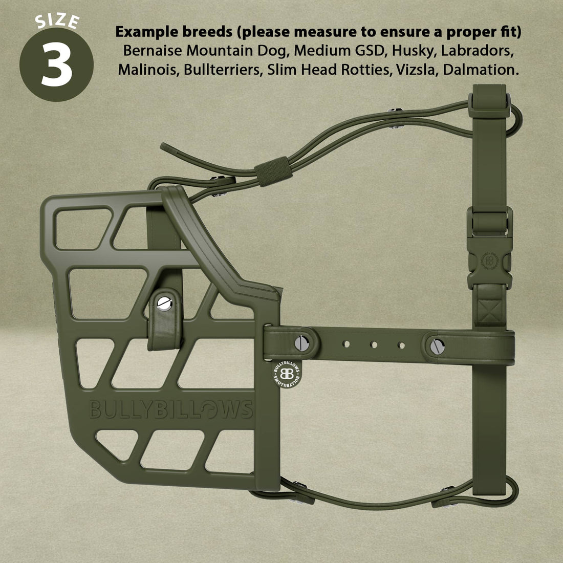 featured image of Premium Comfort Muzzle | x2 Additional Head Straps - Khaki