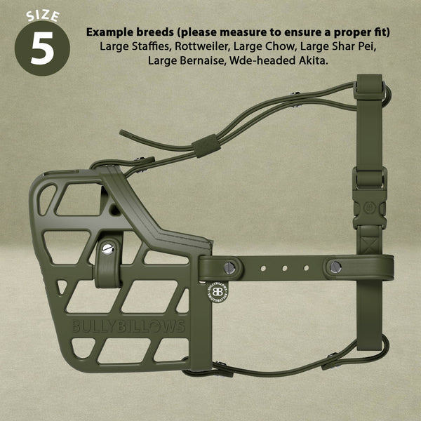 Premium Comfort Muzzle | x2 Additional Head Straps - Khaki