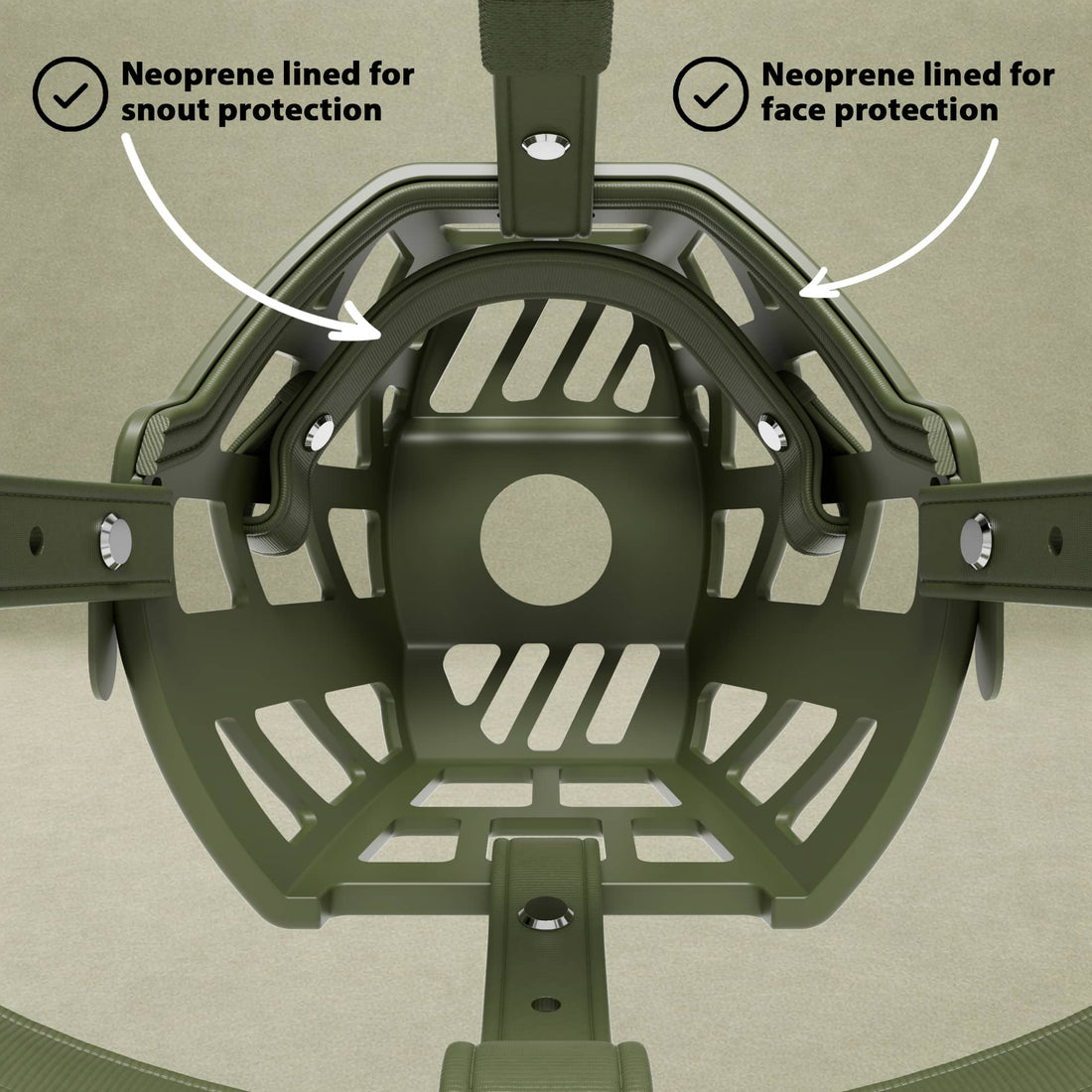 featured image of Premium Comfort Muzzle | x2 Additional Head Straps - Khaki