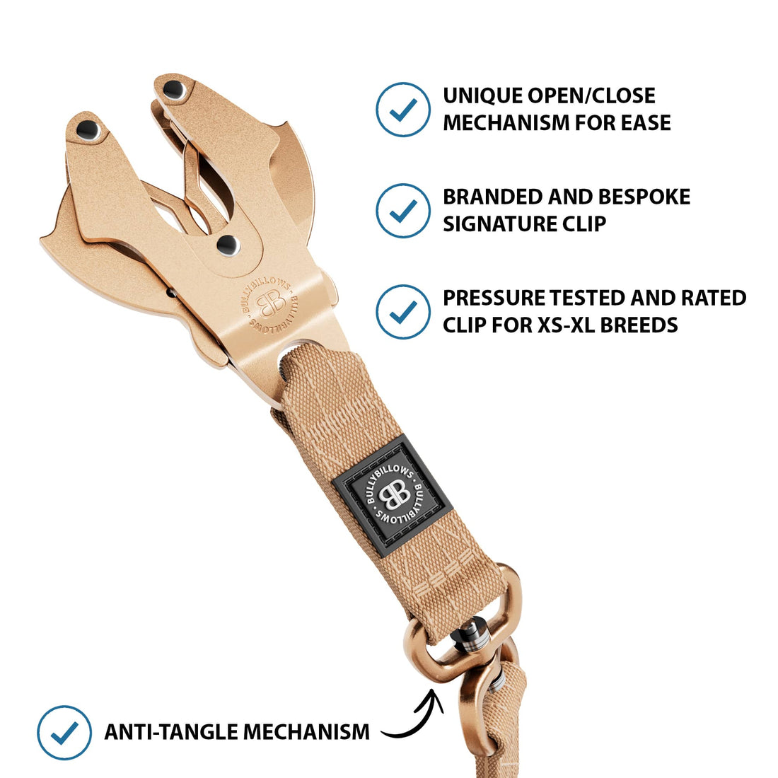 featured image of 1.4m Lighter Swivel Combat Lead | Anti-Tangle & Secure Clip - Tan x Tan