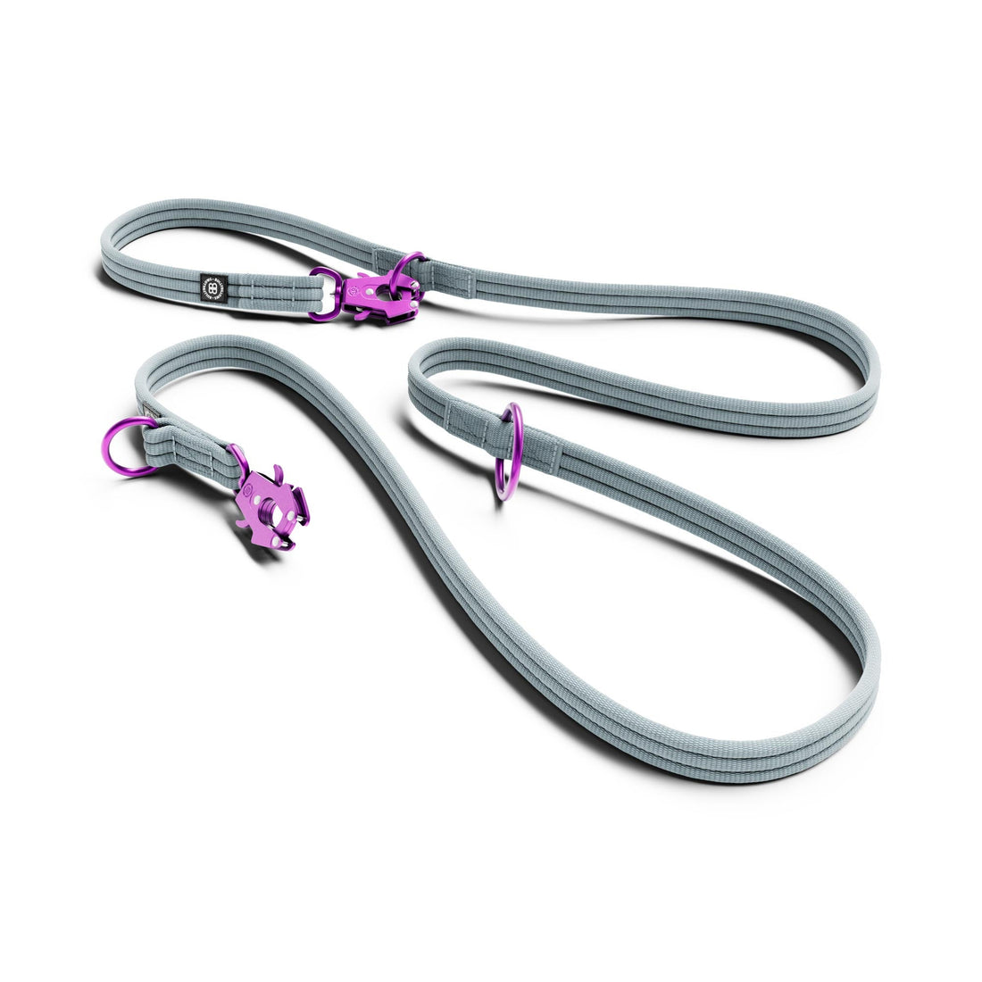 featured image of Lightweight Training Double Ended Dog Leash | 2m Length - Purple x Metal Grey