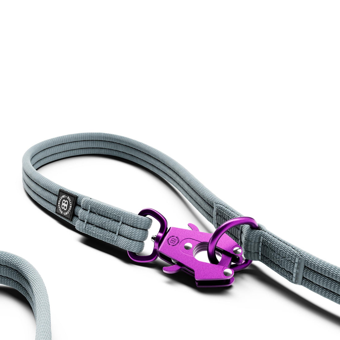 featured image of Lightweight Training Double Ended Dog Leash | 2m Length - Purple x Metal Grey