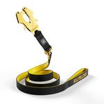 1.4m LIGHTER Swivel Combat Leash | Neoprene Lined, Secure Rated Clip with Soft Handle - Black, Yellow & Gold