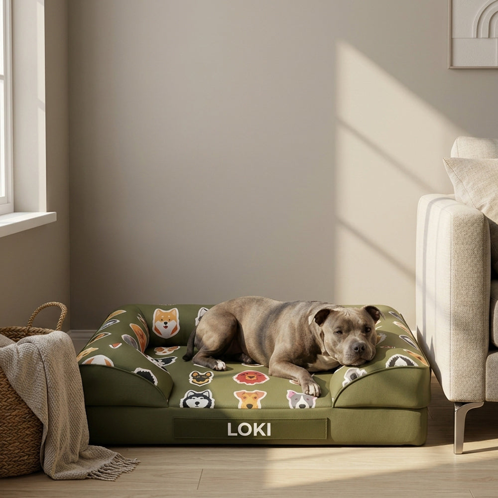 featured image of Luxury Dog Bed - Sage Edition | Add your dogs name