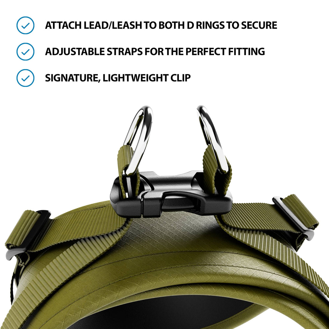 featured image of Boomerang Harness | XS-M Breeds - Olive Green